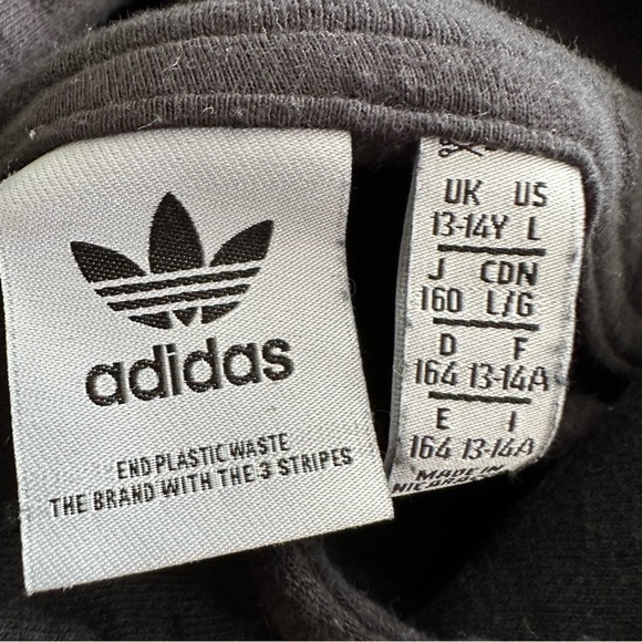 Adidas Black Trefoil Hoodie Size Large - Picture 6 of 9